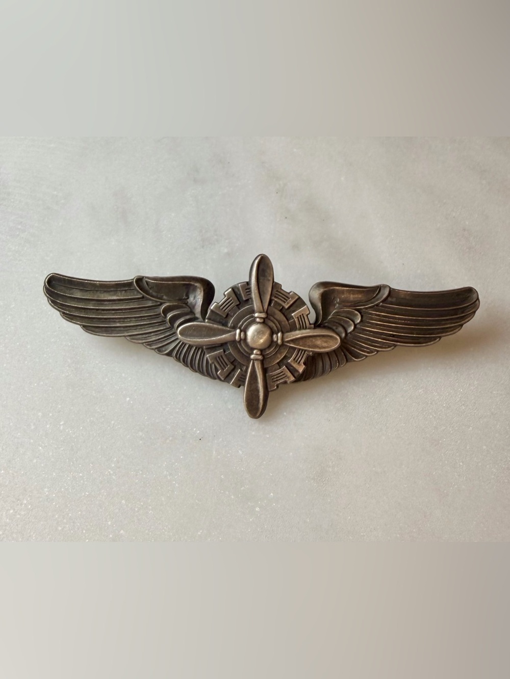 Original WW11 Army Air Force Flight Wings- Sterling Silver 3”